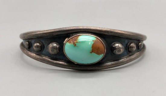 Vintage Turquoise & Sterling Silver Bracelet