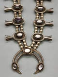 Black Mother of Pearl Squash Blossom Necklace