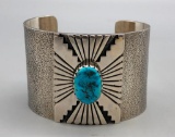 Navajo Guild Sterling Silver and Turquoise Bracelet