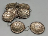 Navajo Wedding Basket Theme Sterling Silver Concho Belt