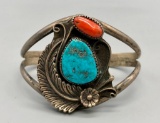 Vintage Coral & Turquoise Bracelet