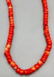 32 Inch Single Strand Coral Necklace