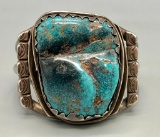 Hefty Turquoise and Sterling Silver Bracelet