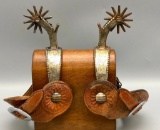 Silver Overlay Spurs with Straps