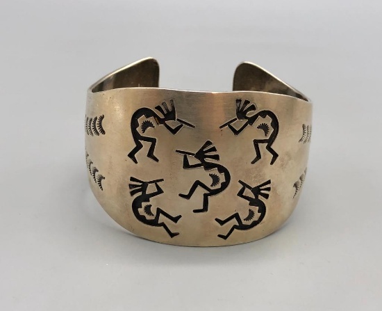 Sterling Silver Overlay Kokopelli Bracelet