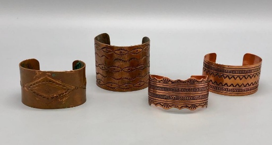 Four Copper Bracelets (Vintage-Modern)