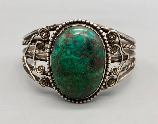 Vintage Turquoise & Sterling Silver Bracelet