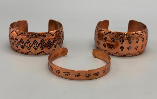 Three Copper Bracelets by Dolores Little