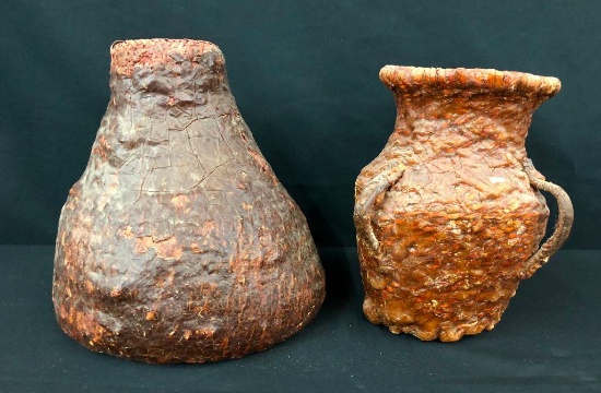 Two Old Apache "Tus" Water Baskets