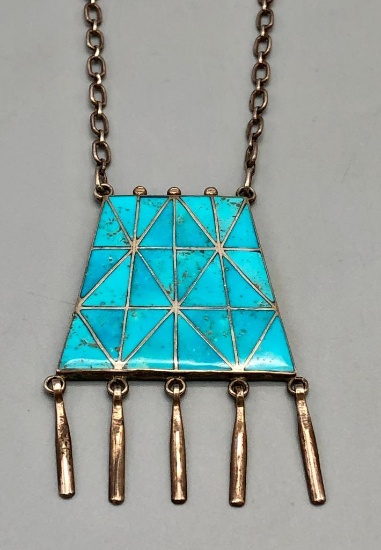 Turquoise Channel Inlay Necklace