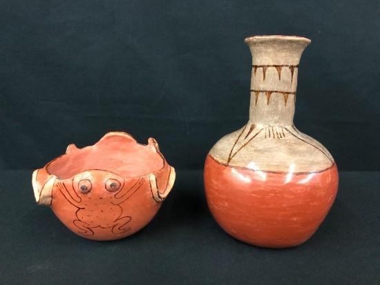 Two Ida Redbird Pottery Vessels