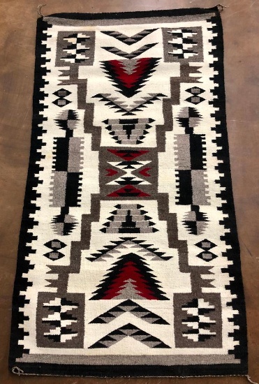 Vintage Navajo Storm Pattern Rug