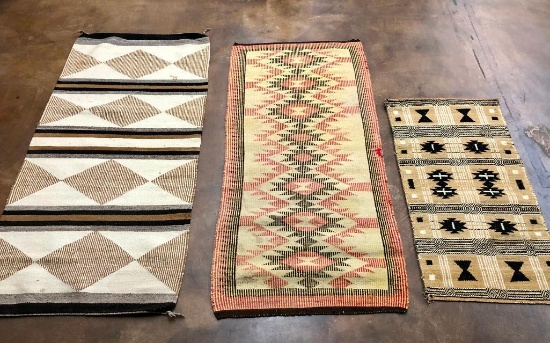 Three Vintage Twill Weave Navajo Textiles