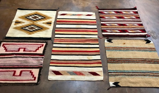 Five Vintage Navajo Saddle Blankets