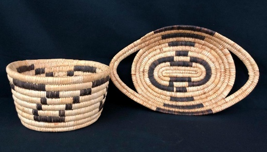 Two Tohono O'odham Closed Stitch Baskets