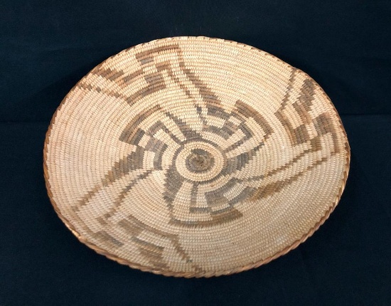 Pima Basket with Stylized Whirling Logs