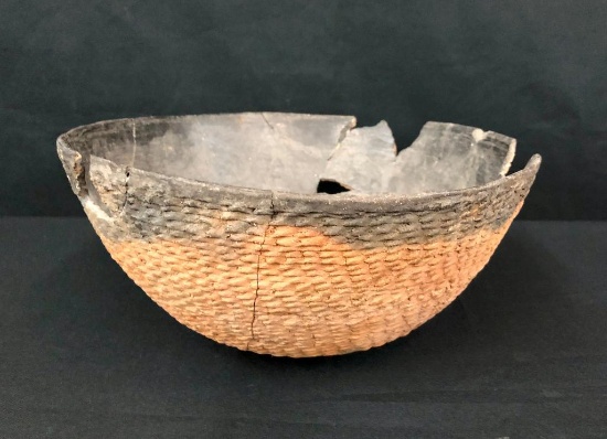 Prehistoric Corrugated Pottery Bowl