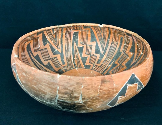 Prehistoric Anasazi Polychrome Pottery Bowl
