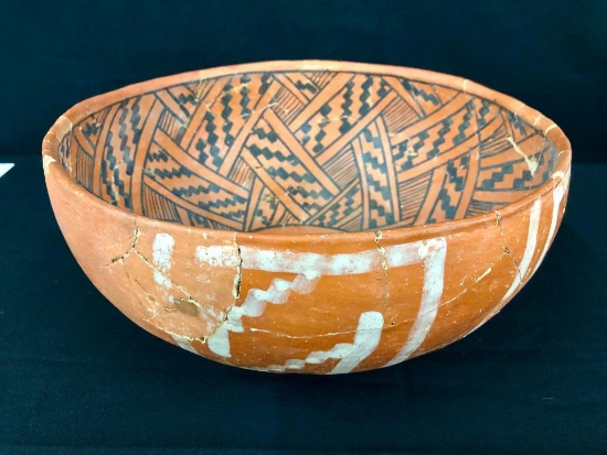 Prehistoric Anasazi Polychrome Pottery Bowl