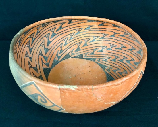 Prehistoric Anasazi Polychrome Pottery Bowl