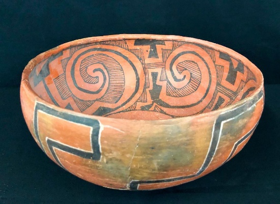 Prehistoric Anasazi Polychrome Pottery Bowl
