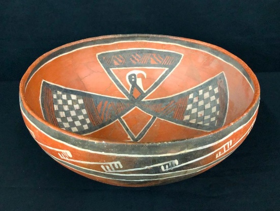 Prehistoric Anasazi Polychrome Pottery Bowl