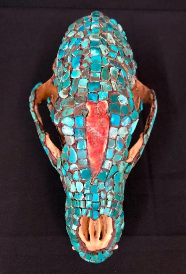 Artistically Turquoise Covered Skull