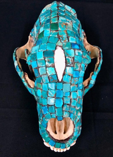Artistically Turquoise Covered Skull