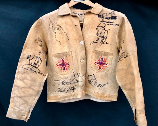 Vintage Beaded Jacket Signed by Artists At the 2004 Russell Show