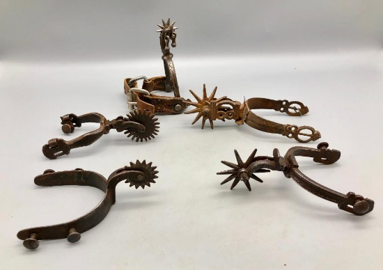 Five Nice Antique Single Spurs