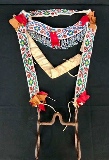 Vintage Beaded Headstall with Buermann Globe Bit