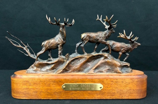 Windy Crossing - Bronze by Harvey Rattey