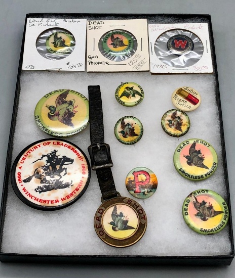 Vintage Pin Backs and Watch Fob
