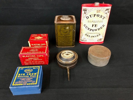 Dupont Blackpowder Can/ Miscellaneous Tins and Boxes.