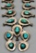 Statement Turquoise & Sterling Silver Squash Blossom Necklace
