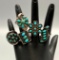 Group of Five Fred Harvey Era Turquoise Cluster Rings