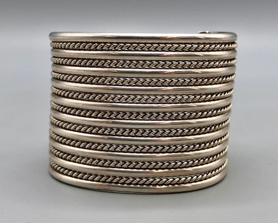 Wide Sterling Silver Cuff Bracelet