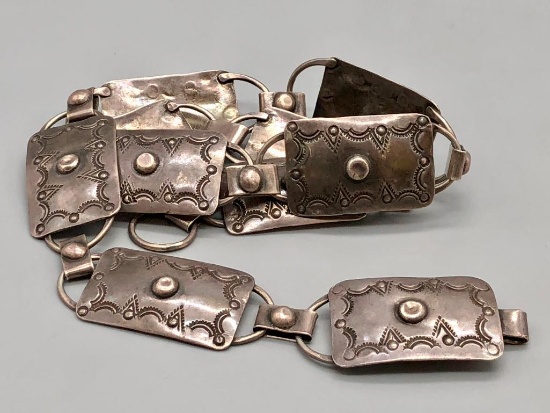 Great Vintage Sterling Silver Link Hat Band