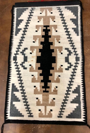 Vintage Two Grey Hills Navajo Textile