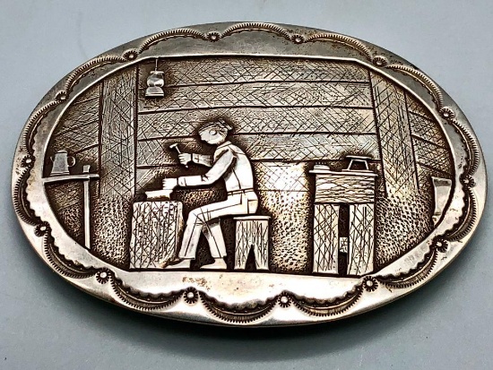 Sterling Silver Storyteller Belt Buckle