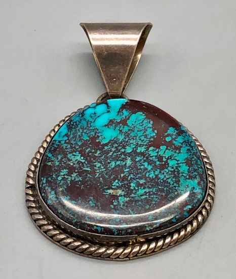Nice Turquoise and Sterling Silver Pendant