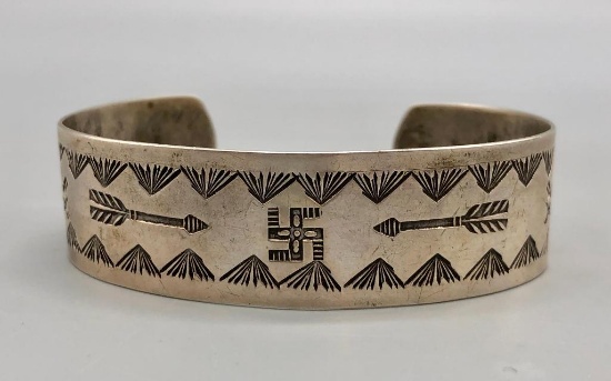 1930's Bracelet w/ Whirling Log and Other Symbols