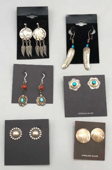 Six Pairs of Vintage Earrings