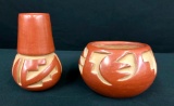 Two Deeply Carved Pots by Flora Naranjo