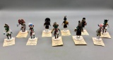 Group of 10 Fine Mini Hopi Kachinas by Gil Maldanado