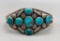 Vintage Handmade Sterling Silver and Turquoise Cluster Bracelet