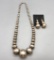 Statement Piece Sterling Silver Stamped Bead Necklace with Earrings