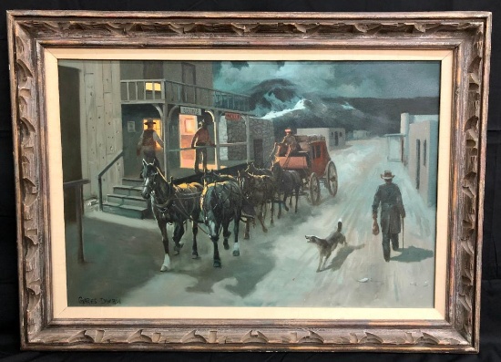 Charles Damrow - Stagecoach in Western Town