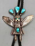 Sterling Silver and Turquoise Eagle Dancer Bolo Tie