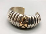 Sterling Silver and Gold Cuff Bracelet by Edison Cummings